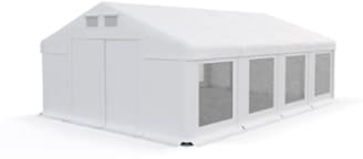 Das Company Lagerzelt 6x12x3m wasserdicht weiß Zelt 560g/m² PVC Plane ganzjährig Zelthalle Winter SD