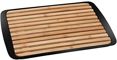 Brunner 2-in-1 Schneidebrett & Servier Tablett Platte Küchen Brett Holz 24x36cm schwarz