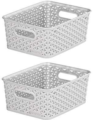 2 x Grey 8L Curver Basket