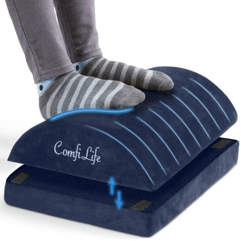 ComfiLife Fußstütze unter dem Schreibtisch für den Bürogebrauch - Höhenverstellbar Memory Foam Fußhocker unter dem Schreibtisch für Bürostuhl & Gaming-Stuhl - Ergonomische Fußstütze unter dem