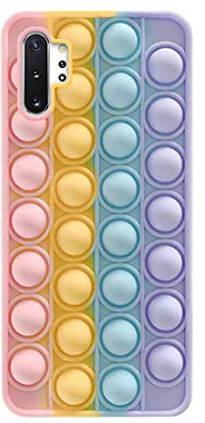 ikasus 2021 Spätestens Fidget Toys Hülle für Samsung Note 10 Pro,Bubble Phone Case,Pop Reliver Stressspielzeug Zappeln Sensory Toy,Pop Bubble Silikon Hülle,Weich Schutzhülle Stoßfest Handyhülle
