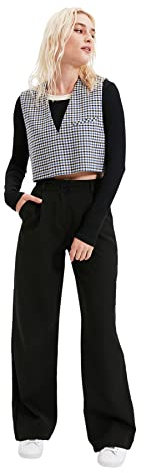 Trendyol The Mutor Reason Pantaloni, Black, 36 Donna