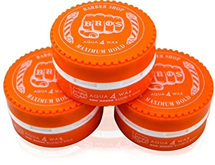 3x BROS Professionelles Aqua Wax Friseur Haarwachs Barber Shop (450ml, Orange)