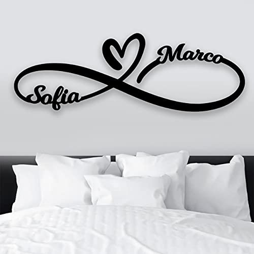 Simbolo infinito 3D con nomi personalizzato da parete. Varie misure da 50cm a 100cm. Idea regalo per innamorati.