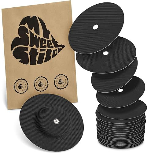 MySweetStitch - 25 x Parche FreeStyle Libre 1 & 2 Redondo con agujero de ventilación, Overpatch Ø 65 mm, protector sensor, parches sensor, impermeable, transpirable, Negro