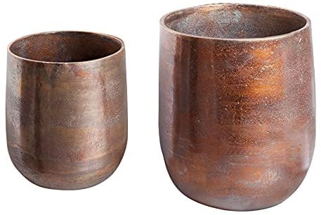 Riess Ambiente Edles 2er Set Blumentopf Flowers L 25cm Kupfer geflammt