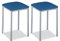 ASTIMESA - Taburetes de Cocina tapizado - Estructura sólida y Firme - Estructura Color Aluminio y Asiento en Polipiel - Color del Asiento: Azul. Contenido: 2 Unidades. Medidas: 35 x 35 x 45 cm
