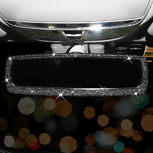 Spiegel Deko Glitzer, Zubehör für Frauen, Auto Anhänger, Rückspiegel Innen Set, Glamour 9-Farben 275mm Blendschutz Universal Montiert auf Innenspiegel Auto/SUV Innenraum
