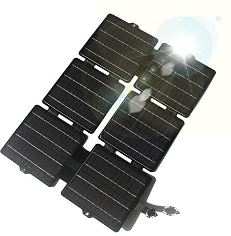 Kavolet 30W Tragbar Faltbares Solar Ladegerät mit Dual-USB-Anschluss, Tragbares Solarpanel Wasserdichtes Kompaktes Solarstrom-Ladegerät für Tablet-Laptop-Handys Camping Wandern Reisen
