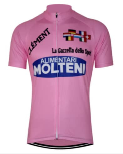 Radtrikot Molteni Eddy Merckx Vintage Retro Herren Geschenkbox Radfahren Giro Vuelta, Rosa, XXL