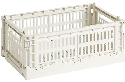 Hay Transportbox Colour Crate S aus recyceltem Polypropylen in der Farbe Off-white