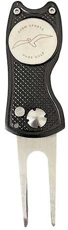 Avem Sports Pitchgabel Golf - Golfzubehör in schwarz - Pitching Gabel mit Ballmarker