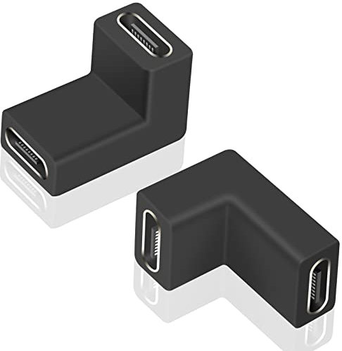 Duttek USB C 90 Grad Adapter, USB C Female to Female, USB Type C Adapter, unterstützt 4K Video,10Gbps Data Transfer & PD Fast Charger für Geräte mit Type-c Port