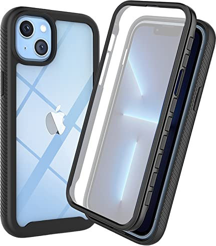 betterfon 360 Grad Hülle für, Handyhülle Stoßfest Cover 360 Grad Case vollschutz Tasche Schutzhülle mit eingebautem Displayschutz, für (iPhone 14)
