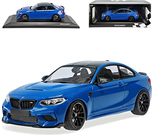 alles-meine.de GmbH B*M*W 2er F22 M2 CS Coupe Blau mit Schwarzen Felgen Modell Ab 2013 Version 2019-2021 1/18 Minichamps Modell Auto mit individiuellem Wunschkennzeichen
