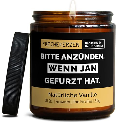 Lustige Duftkerze mit Spruch für Freunde, Geschwister, Papa | Handgemacht aus Sojawachs |Personalisierte Geschenkkerze In Geschenkbox | Valentinstag Geschenk Geburtstag |Vanille