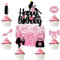 25 Stück Tortendeko Dame in High Heels Lippenstift Kuchen Deko Makeup Cupcake Toppers für Mädchen Lady Spa Bachelorette Thema Geburtstag Party Kuchen Dekorationen Supplies