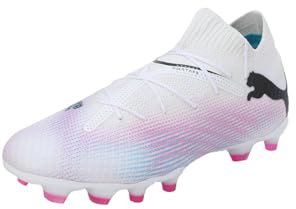 PUMA Herren Future 7 PRO FG/AG Soccer Shoe, White Black-Poison Pink, 47 EU