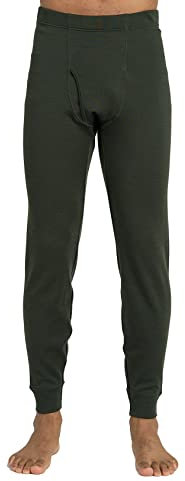 LAPASA Herren 100% Merinowolle Unterhosen, warme Thermounterhosen mittlere Dicke Thermounterwäsche M68, M, Grün (Extra warm)