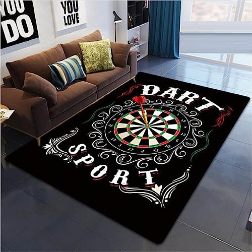 XILENY Dart Target 3D-Druck Teppich Anti-Rutsch-Teppiche Wohnzimmer Teetisch Sofa Schlafzimmer Dekoration Bereich Teppich Kinder Spielmatte