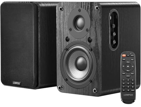 Paire Altavoces de estantería Activos 100W RMS, Avec woofer et Tweeter, con Arco hdmi, conexión Bluetooth, USB, Entrada aux, Control Remoto (LP-42X-B)