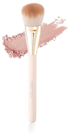 ENZO KEN Pinceau biseauté pour fard à joues, pinceau de maquillage pour fard à joues, contour, blush - doré et rose - 11L04B