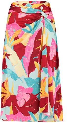 Gerry Weber Damen Rock Gewirke floral, Gemustert knieumspielend Gelb/Rot/Orange Druck 44