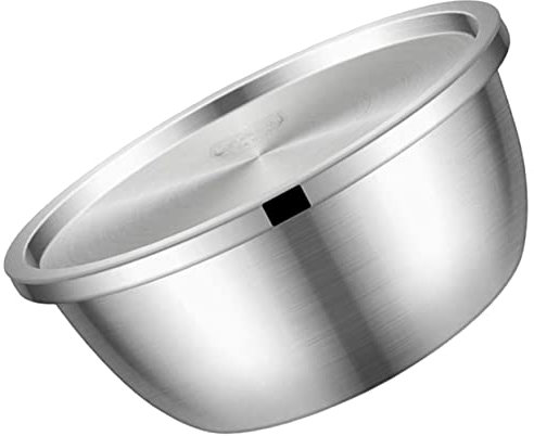 IMIKEYA 1 Satz Salatschüssel mit Deckel Schüsseln zum Servieren von Salaten Edelstahlbehälter Backform Rührschüsseln Suppentopf Rührschüssel backen Obst Teig Waschbecken
