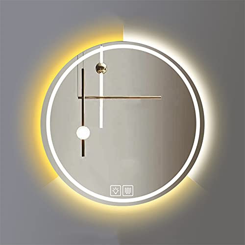 WLCNYL Wandmontierter LED-Badezimmerspiegel, Antibeschlag-Smart-Spiegel mit dimmbarer Touch-Taste, beleuchteter Badezimmer-Kosmetikspiegel mit 3 Lichteinstellungen, 50 cm / 60 cm / 70 cm / 80 cm
