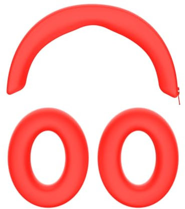 Silicone Case Cover Set for Sennheiser Momentum 4 Headphones, Ear Caps and Headband Cover (Red)