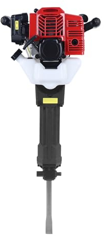 Abbruchhammer 2-Takt Benzin Stemmhammer Meißel Profi Set mit Flachmeißel und Spitzmeißel 1900W Aufprallfrequenz 1500Bpm für Hochbau Straßenbau-Projekt in der gebrochenen