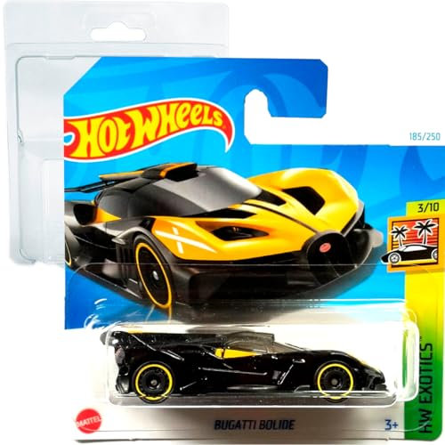 Hot Wheels Bugatti Bolide HW Exotics 3/10 (185/250), HTC22, Gelb 2024 + Kurzkartenschutz Frikimonkey