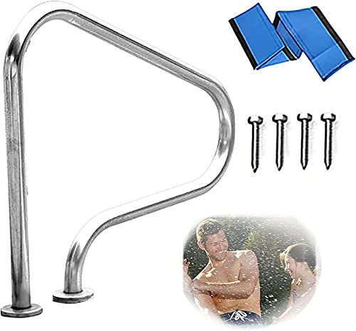 SFNIOKFG Handlauf, stabile Sicherheitshandläufe für Schwimmbäder, Handlauf für Schwimmbäder zum Eingraben, aus rostfreiem Seet-Material mit Schnellmontagesockel (dick 1 mm)
