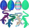 zhancydeal 4er-Set Miniatur-3D-Dracheneier (7 cm), Oster-Spielzeug und Deko, Bunte Designs