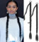 Fulang Hair 2PCS Braid Ponytail Extension, Zopf mit Haargummi, Haarteil zum Einflechten Lang Ponytail, Kunsthaar für Frauen, Geflochtener Haarteil (1B#)