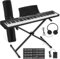 locwanot Teclado de piano de 88 teclas, piano eléctrico con teclas semipesadas, pedal de sostenimiento, fuente de alimentación, soporte, funda de transporte y auriculares, perfecto para principiantes