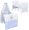 Generisch Baby Delux Babybett Komplett Set 9-TLG Kinderbett umbaubar zum Juniorbett 70x140 Matratze Jack Bettset Chiffonhimmel (Twinkle Star blau)