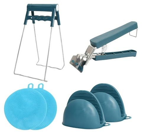 Anseom 6 Pieces Anti Scald Bowl Holder Clip, Air Fryer Tongs Silicone Oven Gloves Heat Resistant Kitchen Tongs with Silicone Handle for Home Kitchen Cooking Plate