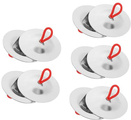 JOINPAYA 5 Pares De Platillos De Dedo Para Niños, Acero Inoxidable, Instrumento De Percusión Infantil, Tamaño Pequeño, Accesorios Musicales Seguros Para Educación Musical