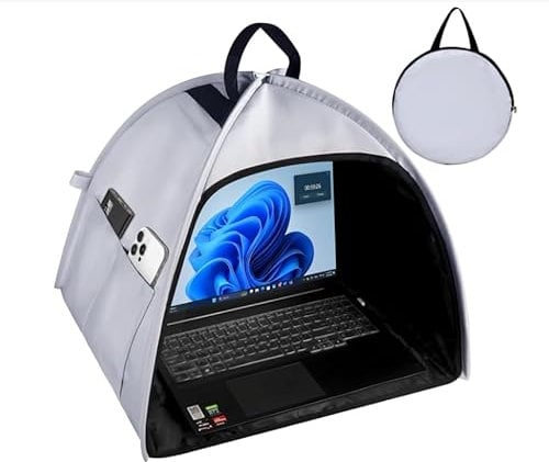 Universal Laptop Sun Shade for Outside, Foldable Laptop Sun Shade & Privacy Shield for 13-16 inch MacBook Air Pro Dell Asus PC,Gray