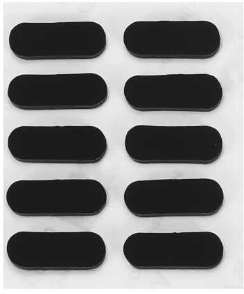 PATIKIL 0.6 Inch / 14mm Laptop Rubber Feet, 10 Pack Anti-Skid Pads Oval Computer Bottom Replacement Foot Cover for Laptop Base Consoles Bottom Furniture Feet, Black