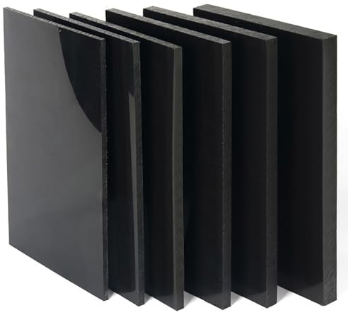 TIHONORI Plaque Polypropylène Noire 20mm Panneau Plastique Rigide Épais Feuille Industrielle Résistante Support Structure Machine,20×30cm