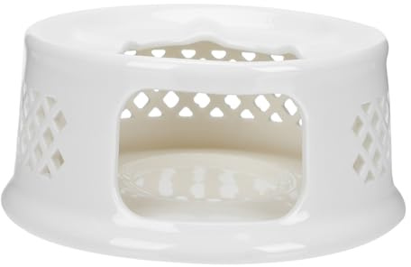 Uonlytech Réchauffeur de Théière Céramique Blanc Multifonction avec Support Bougie pour Maintien Au Chaud Base Résistante Chaleur pour Infusion et Chauffage du Thé Cadeau pour Amateurs de