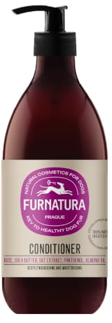 Furnatura Conditioner für Hunde für alle Felltypen, spendet Feuchtigkeit und Glanz, mit Damaszener Rose und Sheabutter, 500 ml