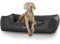 Knuffelwuff Orthopädisches Hundebett Madison aus laser-gestepptem Kunstleder XXL 120 x 85cm Schwarz - abnehmbarer Bezug - leicht zu reinigen - für große, mittelgroße und kleine Hunde