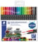 STAEDTLER 3187 TB18 ST 3187 TB18 - Doppelfasermaler permanent, feine und ultrafeine Spitze, für viele Oberflächen geeignet, Klarfaltetui mit 18 leuchtenden Farben