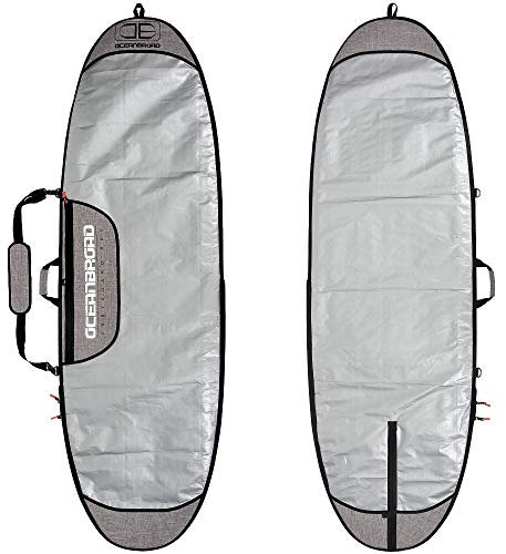 OCEANBROAD Shortboard Reisetasche Surfboard Day Bag Longboard Cover Carry Bag 6'6 x 22'' Silver Einfarbig 6'6 x 22''