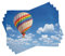 ABAKUHAUS Blauer Himmel Platzmatten, Malerische eines bunten Heißluftballon Fliegen durch Abenteuerliche Theme, Waschbare Stoff Esszimmer Küche Tischdekorations Digitaldruck, Himmelblau