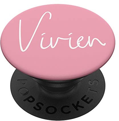 Vivien Name Weiß auf Rosa für Mädchen & Frauen - Vivien - PopSockets Ausziehbarer Sockel und Griff für Smartphones und Tablets