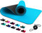 REFIT TPE Sportmatte Fitnessmatte 183 x 61 x 0,6 cm Hellblau Anthrazit rutschfest, Gym Matte Mat für Yoga Fitness Pilates Gymnastik Sport Yogamatte Gymnastikmatte Turnmatte Bodenmatte Grau Blue Gray